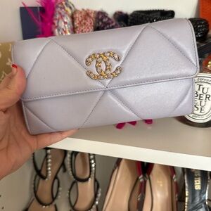 Chanel 19 Long Flap Wallet - Lilac Purple, Authentic with box, bag, pouch
